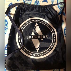 #bag 2 Skechers Navy and White Logo Drawstring backpack Bag